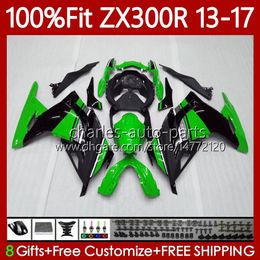 Injection Bodys For KAWASAKI NINJA ZX3R EX ZX 3R 300R ZX300 ZX300R 13 14 15 16 17 Green black 125No.72 ZX-300R EX300R ZX-3R 2013 2014 2015 2016 2017 EX-300 13-17 OEM Fairing