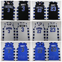 Moive Basketball One Tree Hill Ravens 23 Nathan Scott Jerseys Men 3 Lucas All Stitched Black Blue White Team Color Breathable Pure Cotton College Good Quality