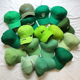 Green Hat 3d Embroidery Korean Pop Hip-hop Summer Mens Baseball Cap Fluorescent Womens Cotton Sun