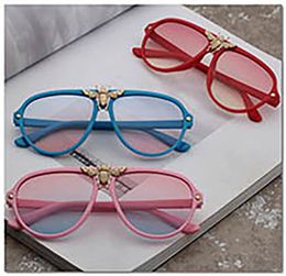 어린이 금속 꿀벌 선글라스 패션 소년과 소녀 UV 400 선글라스 어린이 해변 안경 어린이 어린이의 태양 안경
