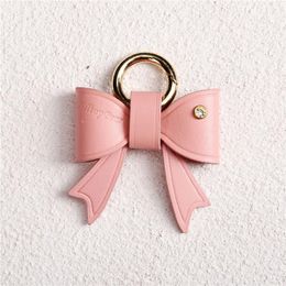 Keychains Bowknot Keychain Leather Tassel Key Holder Metal Crystal Chain Keyring Charm Bag Auto Pendant Gift Wholesale Price