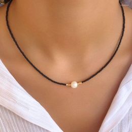 Chokers Summer Simple Beaded Necklace Natural Freshwater Pearl Pendant Choker For Women Exquisite Fashionable Jewellery AccessoriChokers Sidn2