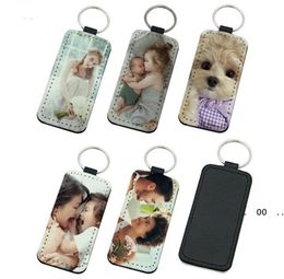 200pcs sublimation Blank PU Keychain Accessories Tassel Key Ring Bag Parts BBE13540