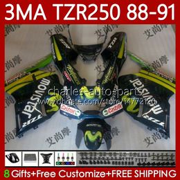 MOTO Bodywork For YAMAHA TZR250 TZR 250 TZR-250 R RS RR 1988 1989 1990 1991 Body 115No.90 TZR250-R TZR250RR 88-91 YPVS Movistar green 3MA TZR250R 88 89 90 91 OEM Fairing Kit