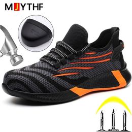 Safety Shoes Men AntiSmashing Steel Toe Cap Puncture Proof Construction Lightweight Breathable Sneaker Work Boots Women Quality 220728