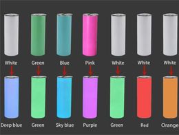 Sublimation 20oz Straight Skinny Tumbler New Luminous Tumblers Glow in Dark Stainless Steel Skiny Cup for Sublimation Absolutely Straight s Staless Sky