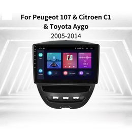 -Android 10 voitures GPS Vidéo pour Aygo / Peugeot 107 / Citroen C1 Multimedia Navigation Head Unit Radio Stéréo