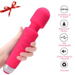 Massage Stick 20 Frequency Strong Vibrator AV Waterproof USB Rechargeable Adult sexy Products For Women