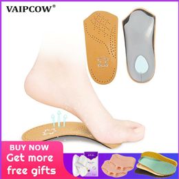 3/4 length Leather insole Flat Foot Orthotic insoles Arch Support 2.5cm Half Shoe Pad Orthopedic Insoles shoes women men