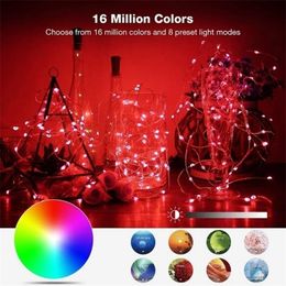 Christmas String Lights RGB USB LED Fairy Lights App Remote Control Year Xmas Tree Decoration Party Ornaments Lamp String 201203