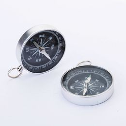 Outdoor Gadgets Metal Aluminium Mini Pocket North Compass for Camping Hiking Hiker Outdoor Sports Navigation Navigator Silver 44mm