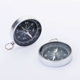 Outdoor Gadgets Metal Aluminum Mini Pocket North Compass for Camping Hiking Hiker Outdoor Sports Navigation Navigator Silver 44mm