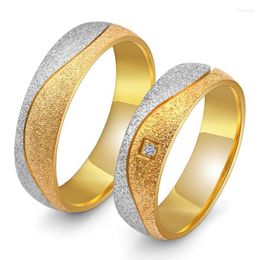 Cluster Rings Couple Set For Men & Women Him Her Lovers Gold White Silver Colour Zircon Wedding Engagement Titanium Band Finger Gift Kenn
