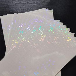 Gift Wrap Holographic Foil Adhesive Tape Back Broken Glasses Stamping On Paper Plastic 50 Sheets 210 X 297 MM DIY Package Colour CardGift