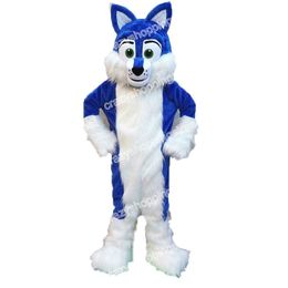 Halloween Blue Husky Fursuit Furry Mascot Costume Cartoon animal theme character Christmas Carnival Party Fancy Costumes Adults Size Outdoor Outfit