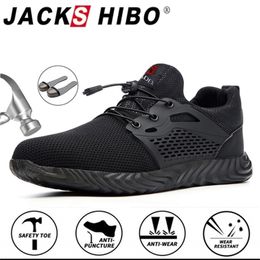 Jackshibo Breathable Work For Men Male Antismashing Steel Toe Working Boots Indestructible Safety Shoes Sneakers Y200915