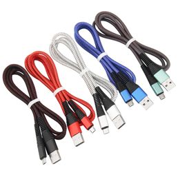 Nylon Fast Charging USB Type C Cables For Samsung Xiaomi Huawei Mobile Phone Micro USB-C Charge Cable Cord