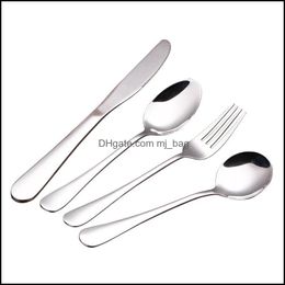 Fork Kitchen El Supplies Home Garden Sierware Set Stainless Steel Utensils Forks Spoons Knives Mirror Polished Cutlery Flatware For Dinner