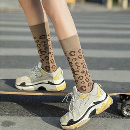 SMENGG Calze Donna Cavigliera New Spring Women Ladies Leopard Print Socks Moda 