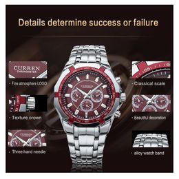 CURREN Men Luxury Brand Military Sport Mens Watches Full Steel Quartz Clock Men's Waterproof Business Watch relogio masculino273x