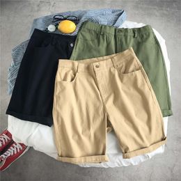 Summer New 100% Cotton Shorts Men High Quality Harajuku Casual Black Khaki Army green Men Short Joggers 4XL 5XL 210412