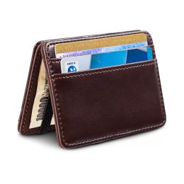 Magic Wallet Money Clips for Men Slim Purse Leather PU Business Credit Card Holder Fashion Male Thin Money Cash Holders Wallets