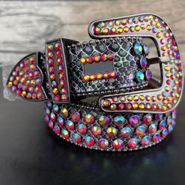 Rhinestone luxury designer bb simon belt with Colorful Rhinestones Mens Womens Belts ceinture as birthday gift