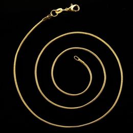 1pcs 1.2mm 14k Gold Colour Fine Snake Chains Necklace 16-30inch Fashion Women's Chain Bohimia Style +Lobster Clasps Sweater Chain Factory Price wholesale