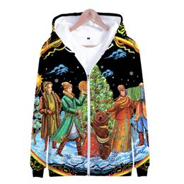 Men's Hoodies & Sweatshirts Be Well Received 3D Print Zipper Merry Christmas Men/Women Autumn Winter Casual Fashion SweatshirtsMen's