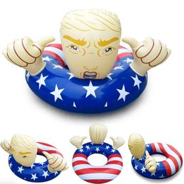 Anel de natação inflável Donald Trump American Float para festa na piscina de verão para diversão ao ar livre adulto PVC