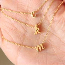 Pendant Necklaces Tiny Cursive Initial Necklace Dainty Lowercase Letter Delicate Name Gift For Mom Child SisterPendant