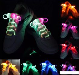 Waterproof Light Up LED Shoelaces Fashion Disco Party Glowing Night Sports Shoe Laces Strings Multicolors Luminous