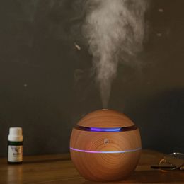 Umidificatore Diffusore di aromi d'aria elettrico Legno Ultrasuoni 130ML Olio essenziale Aromaterapia Creatore di nebbia fredda per la casa
