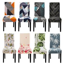 Geometry Chair Cover Dining Elastic Covers Spandex Stretch Office Case Anti-dirty Removable 1PC 220513
