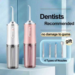 Dental Oral Irrigator Water Flosser Portable Teeth Cleaning Machine 220ml USB Scaler For 220513