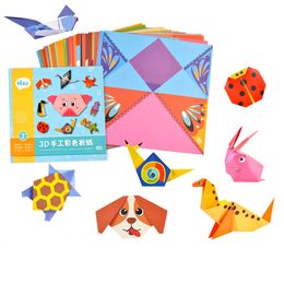 54 Pages DIY Kids Craft 3D Cartoon Animal Origami Handcraft Paper Art Learning Educational Toys For Children