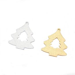 Pendant Necklaces Aluminium Alloy Hollow Open Pine/Christmas Tree With Multi Sequin Charm For Necklace Earring JewelryPendant