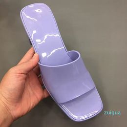 designer Women Rubber High Heel Slide Sandal Transparent slippers 6cm Platform Slipper Pink Green Candy Colours Outdoor Beach Slides