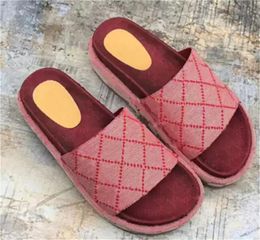 2022 Beach slippers fashion Thick bottom designer Women Shoes Cartoon Alphabet lady Platform Sandals Leather Heels letter High heel Slides Large size 35-44