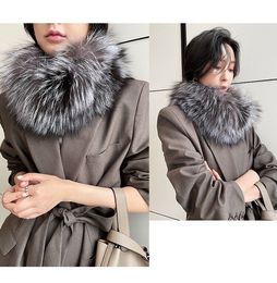 Women Real Fox Fur Scarf Collar Winter Warm Neckerchief Shawl Wraps Ski Travel