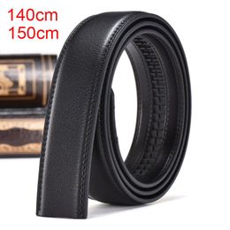 Belts 35mm Width Belt Without Buckle 140cm 150cm Plus Size Extra Long Men Genuine Leather Strap For Automatic BlackBelts