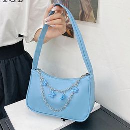 Evening Bags Vintage Women Butterfly Chain Patent PU Leather Shoulder Underarm Bag Ladies Casual Wild Solid Color Small Purse HandbagsEvenin