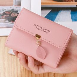 Wallets Women's Short Casual Leather Wallet Simple Small Three Fold Coin Purse Girl's Purses And Handbags Designer BagWallets