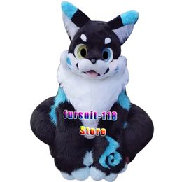 Fursuit Long-haired Husky Dog Fox Wolf Mascot Costume Fur Cartoon Character Doll Halloween Party Cartoon Set Shoe #317
