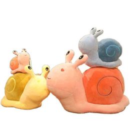 Pc CmCm Colorful Snails Cuddles Cartoon Snail Soft Baby Cuddle Doll Cushion Children Toys Birthday Xmas Gift J220704