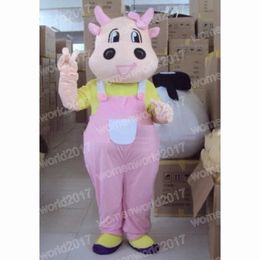 Halloween lovely cows Mascot Costume Top Quality Cartoon Character Outfits Suit Unisex Adults Outfit Christmas Carnival Fancy Dress