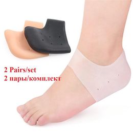 Socks & Hosiery 2Pairs Silicone Rubber Gel Peds Anti Cracking Liner Heel Elastic Silicon Moisturizing Foot Skin Care ProtectionSocks