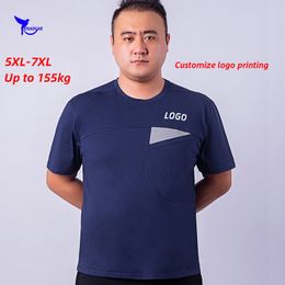 Customize Plus Size 5XL 6XL 7XL Summer Sportswear Clothing Men Breathable Cotton Running T Shirt Gym Fitness Tops Tees 220608