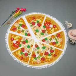 Blankets Round Beach Towel Donut Pizza Microfiber Polyester Home Decoration Bath For Adults Mat Serviette De Plage Blanket