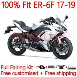 OEM Injection Mould Fairings For KAWASAKI NINJA 650R ER 6F 6 F ER6F 17 18 19 20 Bodywork 18No.19 NINJA650R ER6 F Cowling ER-6F 2017 2018 2019 2020 Body Kit gloss white